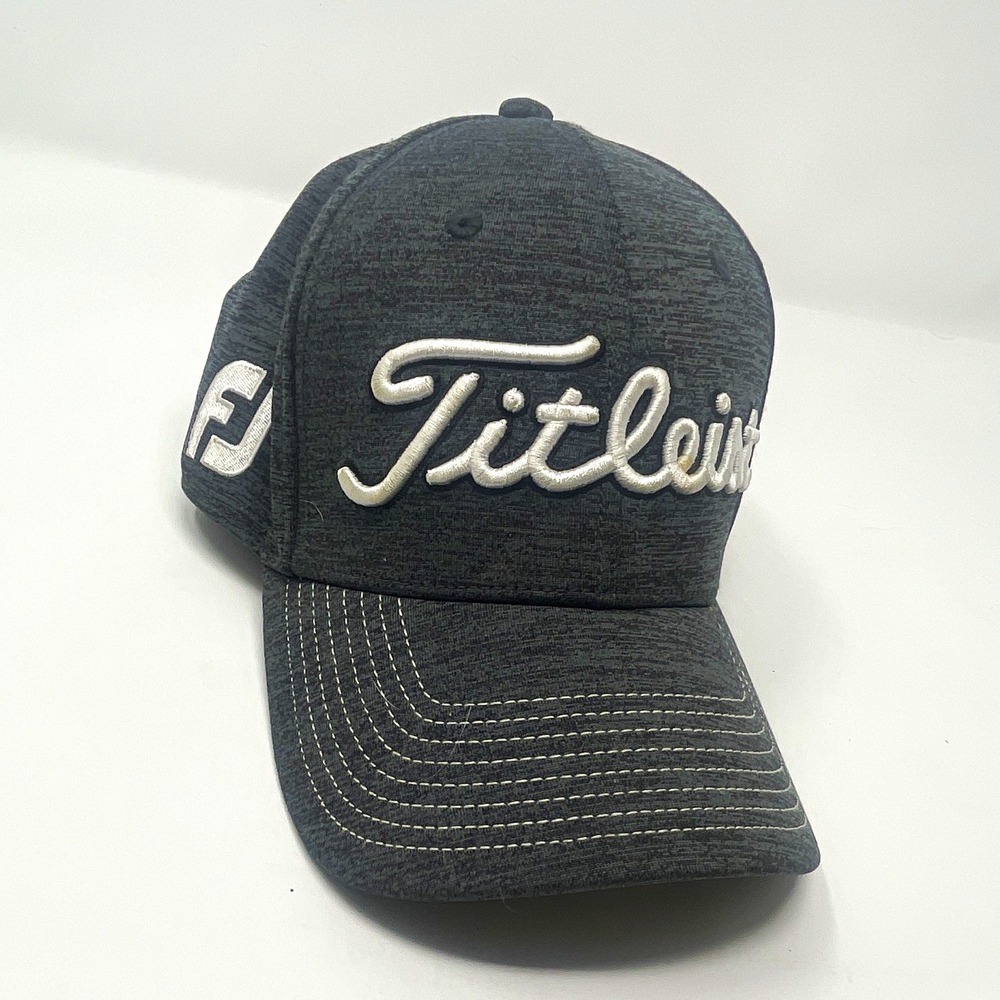 Titleist Pro V1 Gray Adjustable Golf Hat Cap Polyester Solid Embroidered Logo